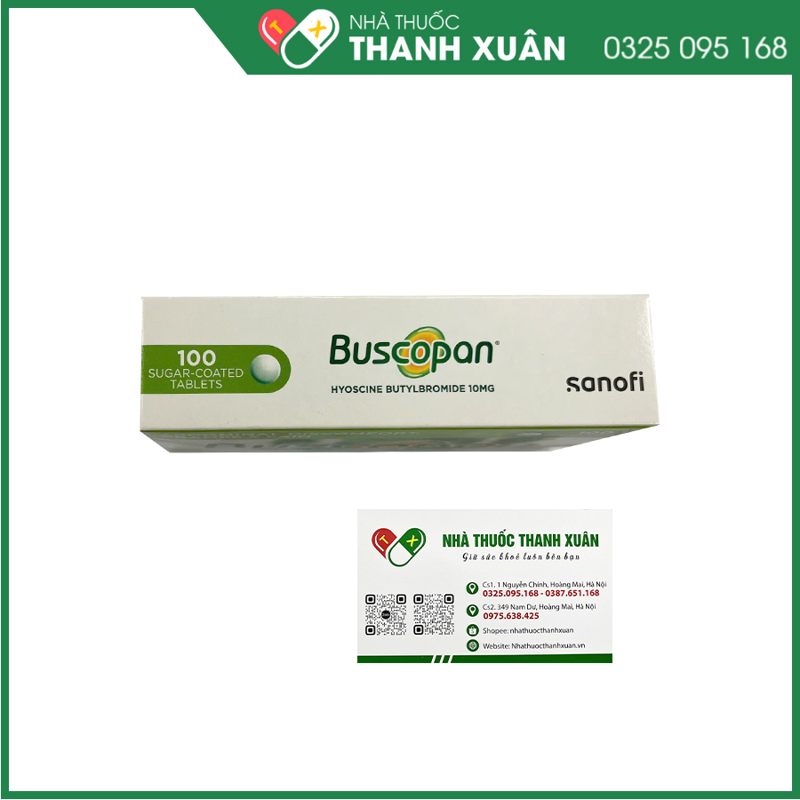 Buscopan 10mg giảm co thắt cơ trơn đường sinh dục, tiết niệu, đường tiêu hóa
